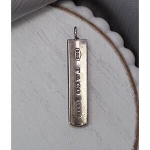 Tiffany & Co 925 1837 Bar Plate Curve Pendant 8.12G / 1.6in